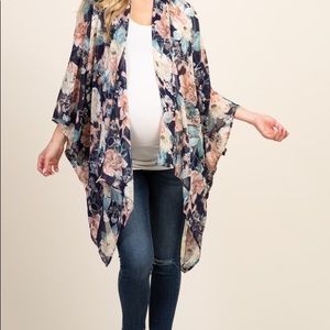 Pink Blush Maternity Navy Floral Kimono